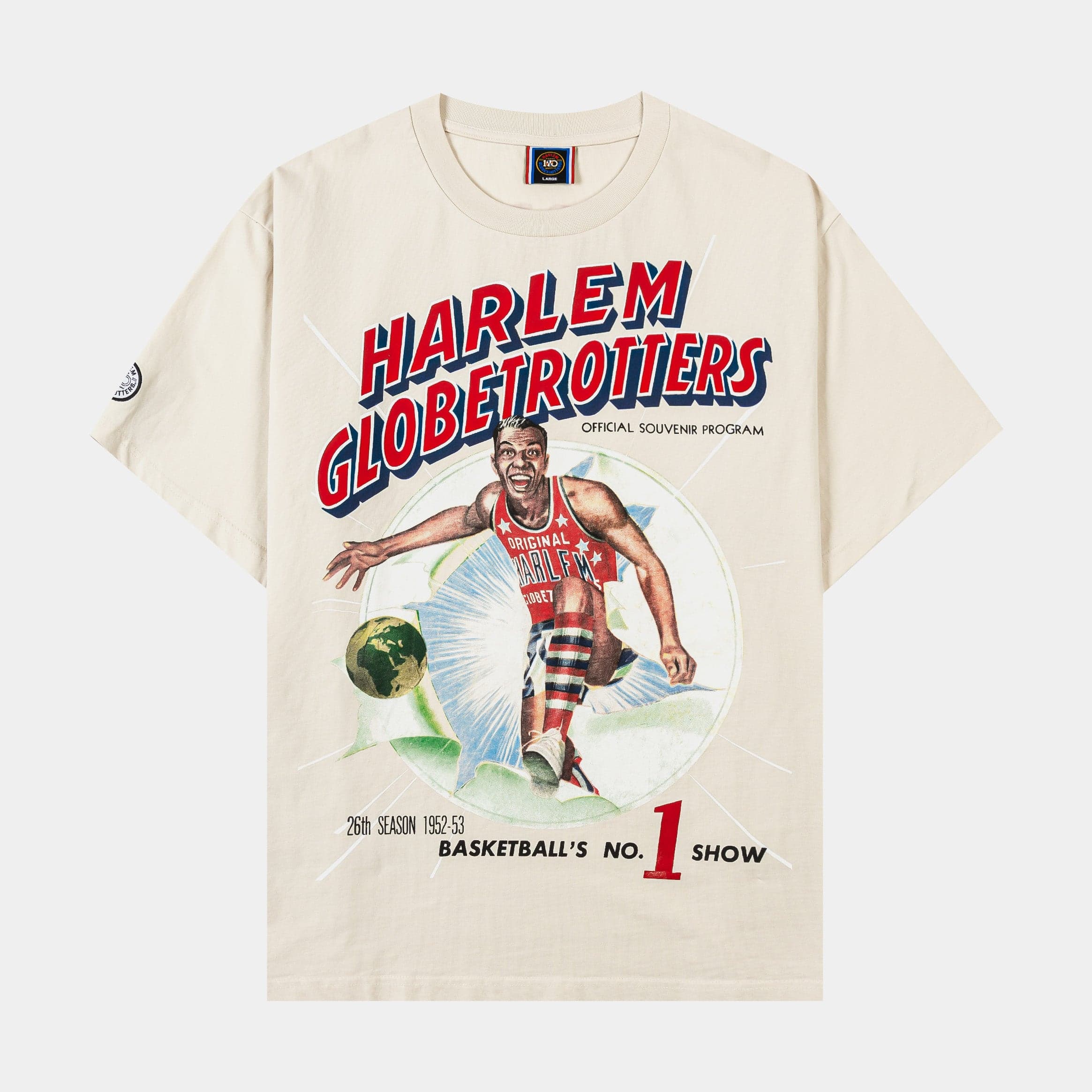 SP x Harlem Globetrotters Basketball Mens Short Sleeve Shirt (Cream/Red)