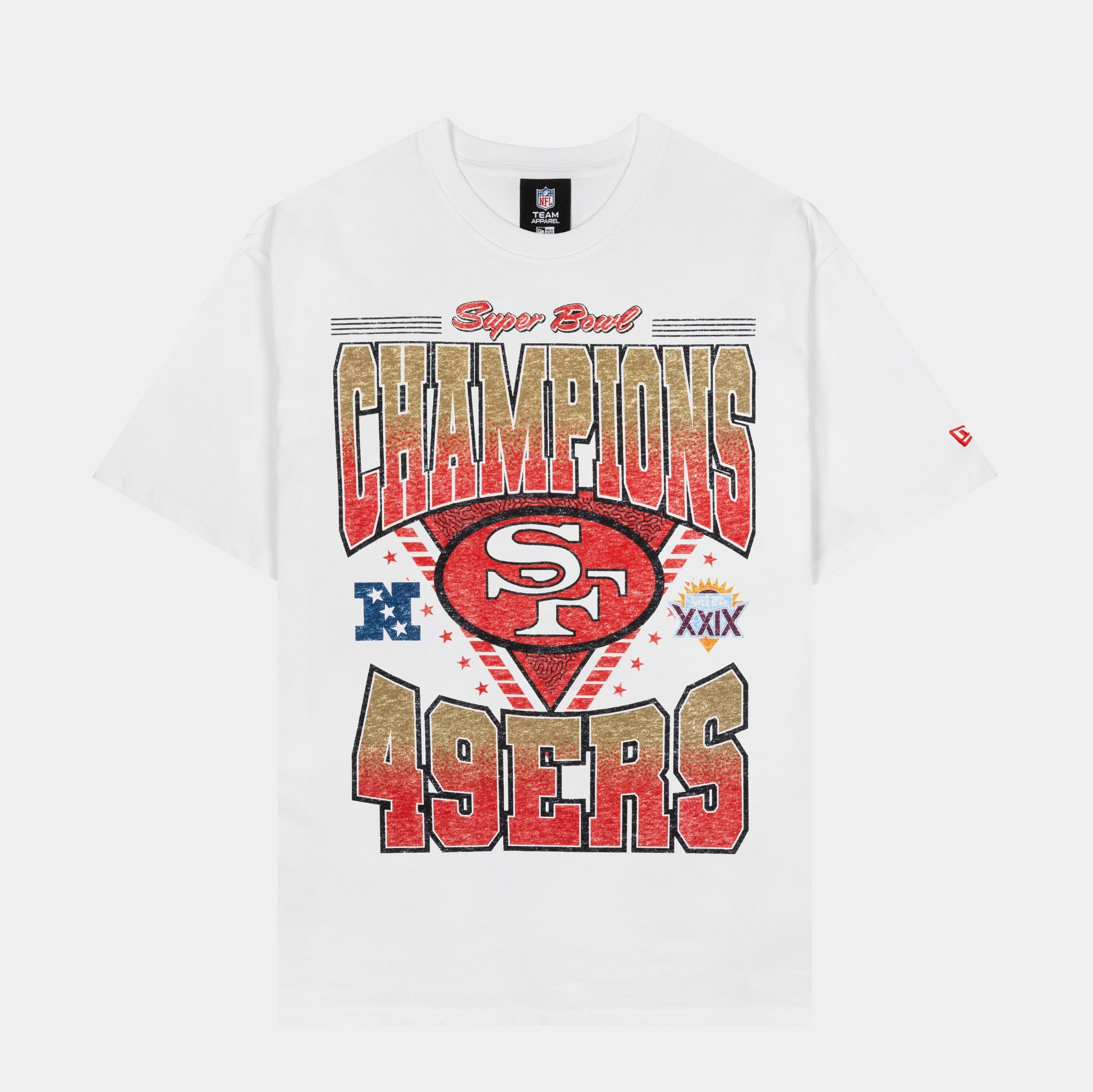 San Francisco 49ers Super Bowl Champions Mens Short Sleeve Shirt (White/Red)