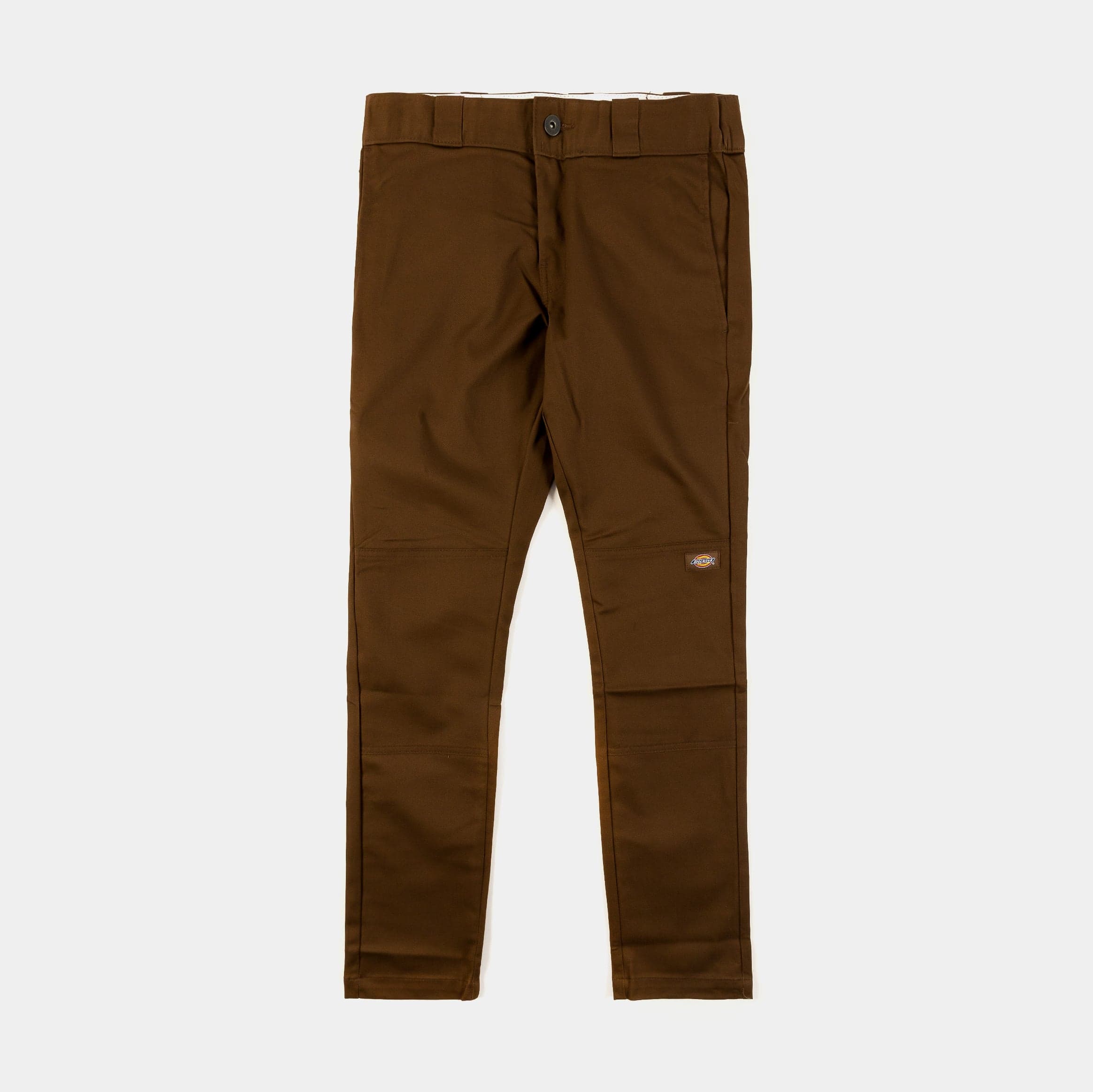 Skinny Fit Twill Double Knee Work  Mens Pants (Brown)