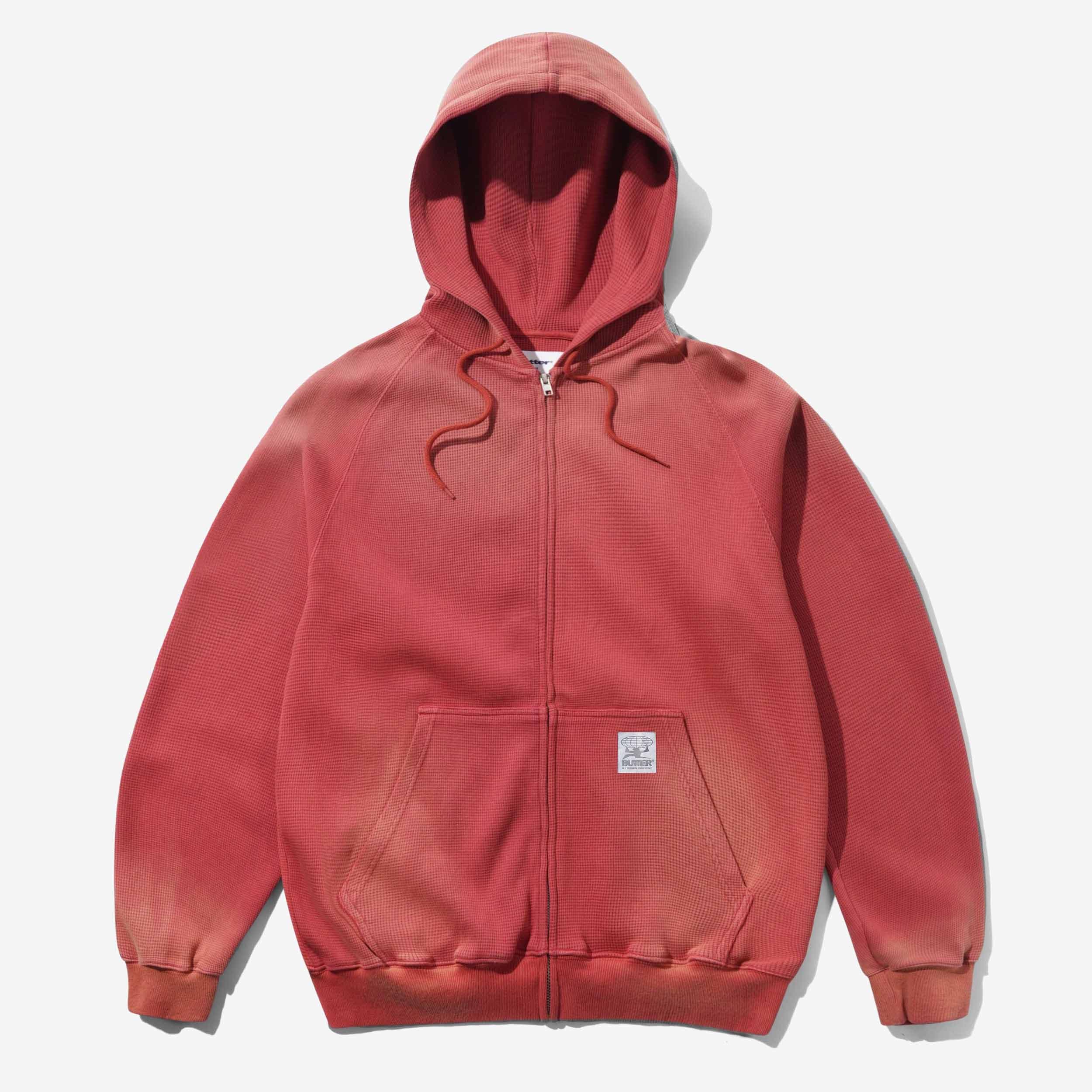 Faded Waffle Zip-Thru Hood