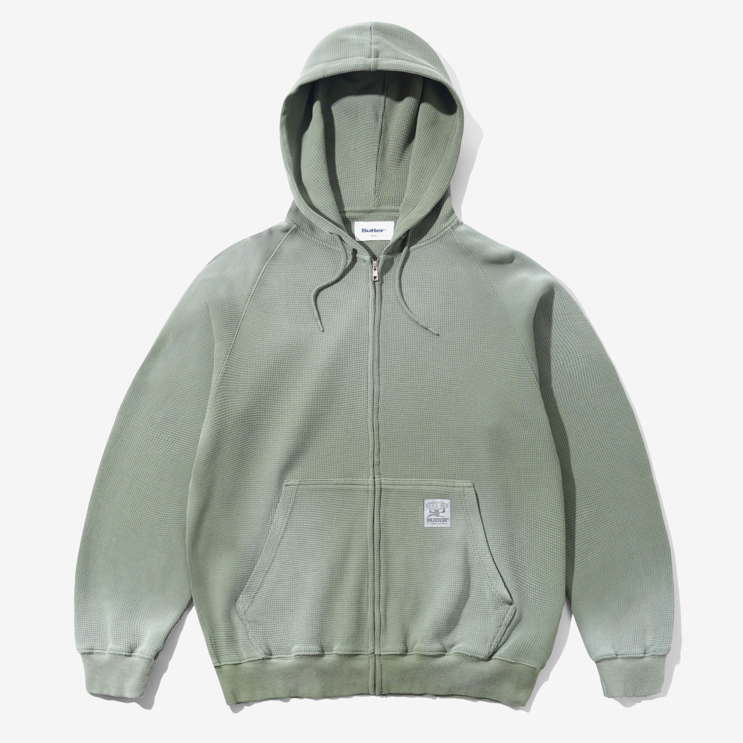 Faded Waffle Zip-Thru Hood