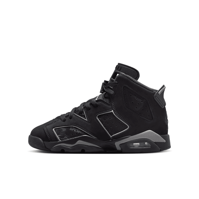 Air Jordan 6 Retro Cap And Gown Grade School Lifestyle Shoes (Black/Reflect Silver/Black) Free Shipping